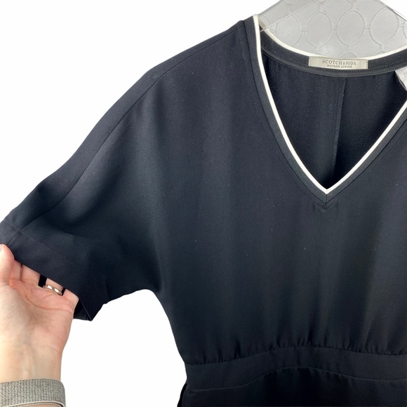 Scotch & Soda Black V-Neck Sports Dress Stripe XS - Picture 4 of 10